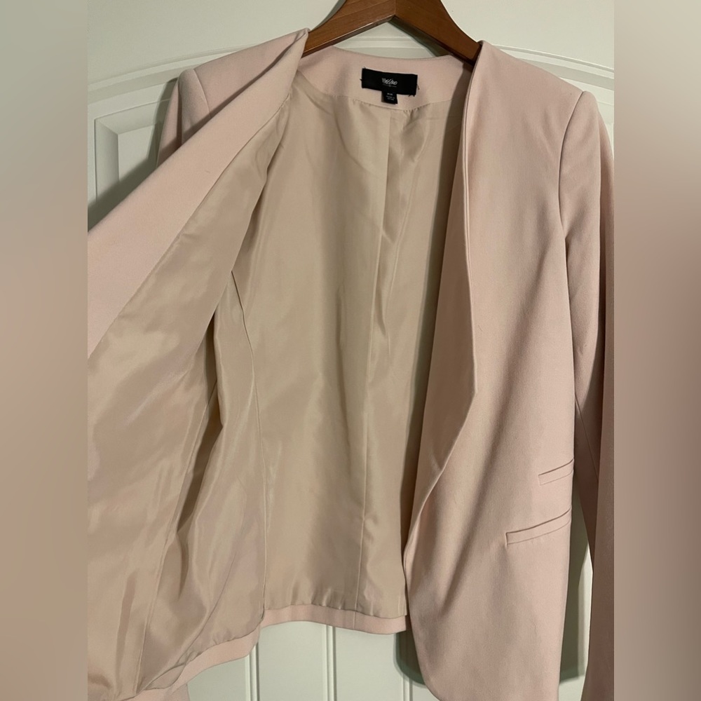Mossimo Collarless Blazer, Size Medium, Light Pink - image 2